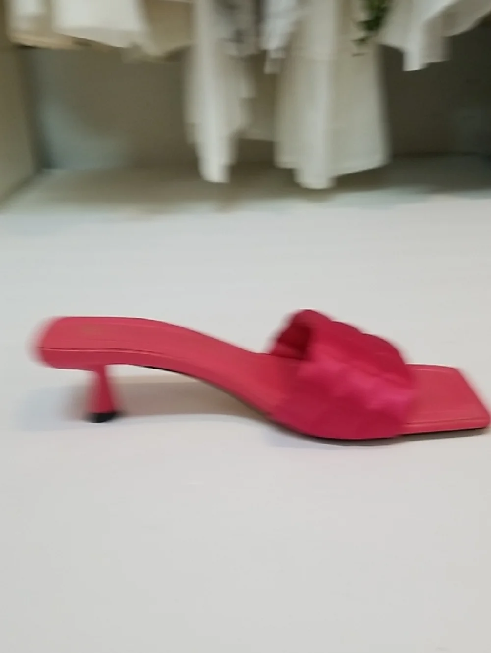 Zara Quilted Slide Sandals in Hot Pink - Picture 3 of 7